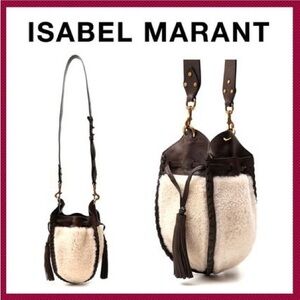 ISABEL MARANT SHEARLING SILAO BUCKET BAG